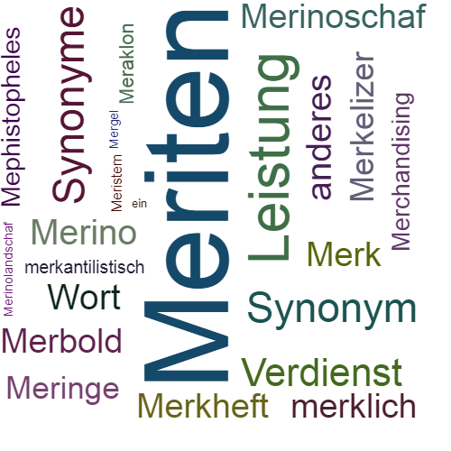 Ein anderes Wort für Meriten - Synonym Meriten