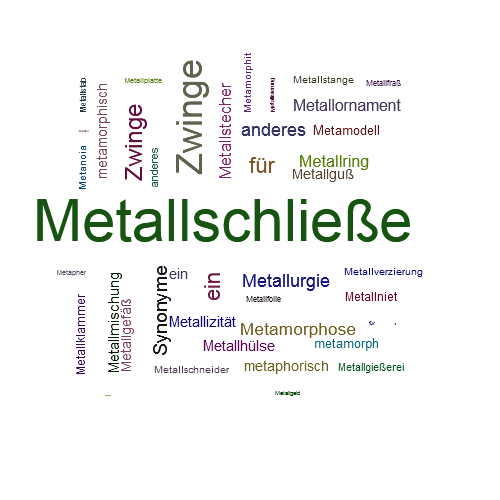 Ein anderes Wort für Metallschließe - Synonym Metallschließe