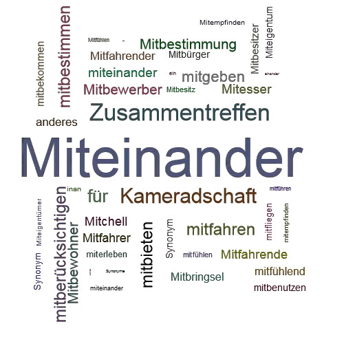 Ein anderes Wort für Miteinander - Synonym Miteinander