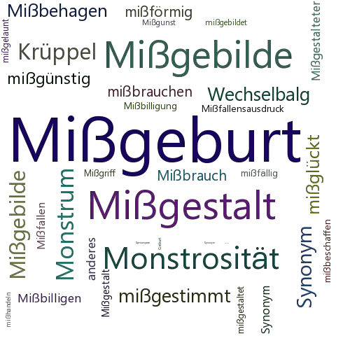 Ein anderes Wort für Mißgeburt - Synonym Mißgeburt