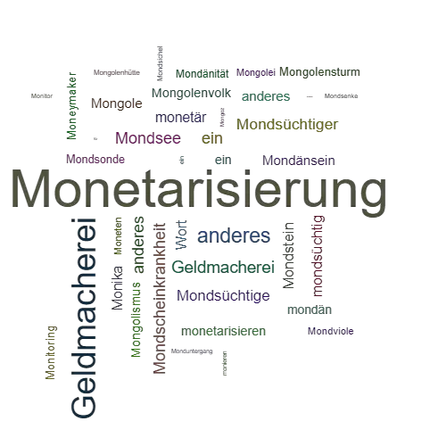 Ein anderes Wort für Monetarisierung - Synonym Monetarisierung