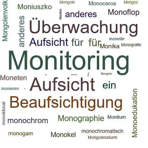 Ein anderes Wort für Monitoring - Synonym Monitoring