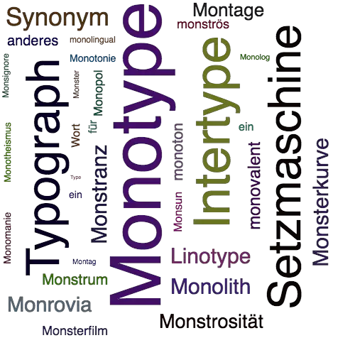 Ein anderes Wort für Monotype - Synonym Monotype