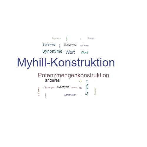 Ein anderes Wort für Myhill-Konstruktion - Synonym Myhill-Konstruktion