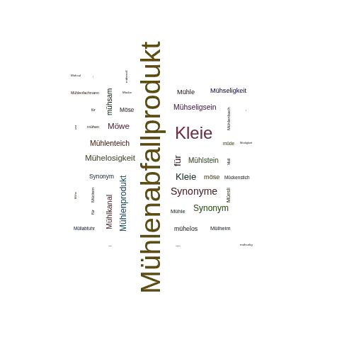 Ein anderes Wort für Mühlenabfallprodukt - Synonym Mühlenabfallprodukt