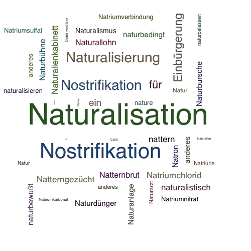 Ein anderes Wort für Naturalisation - Synonym Naturalisation
