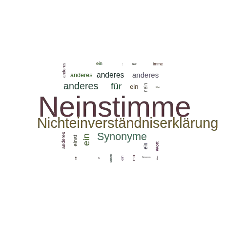 Ein anderes Wort für Neinstimme - Synonym Neinstimme