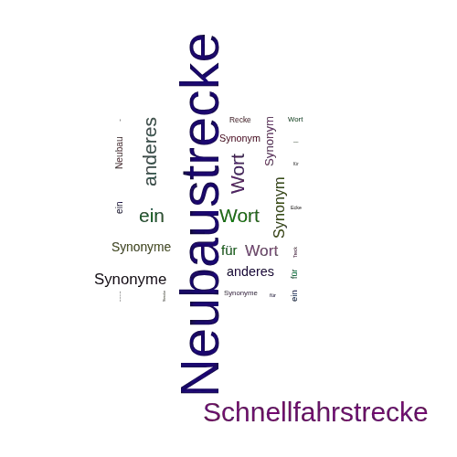 Ein anderes Wort für Neubaustrecke - Synonym Neubaustrecke