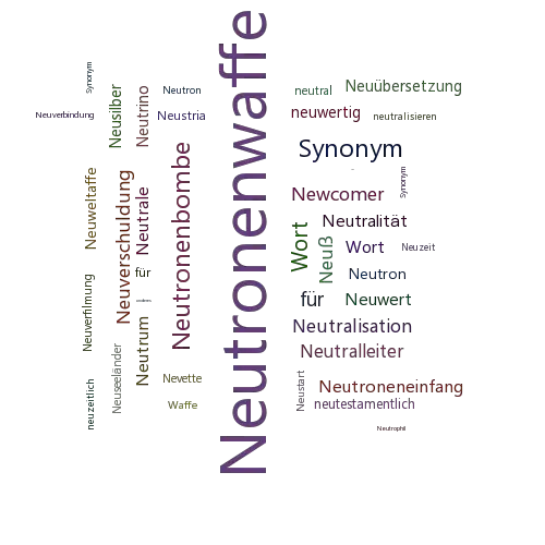 Ein anderes Wort für Neutronenwaffe - Synonym Neutronenwaffe