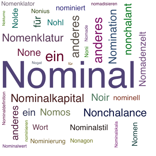 Ein anderes Wort für Nominal - Synonym Nominal