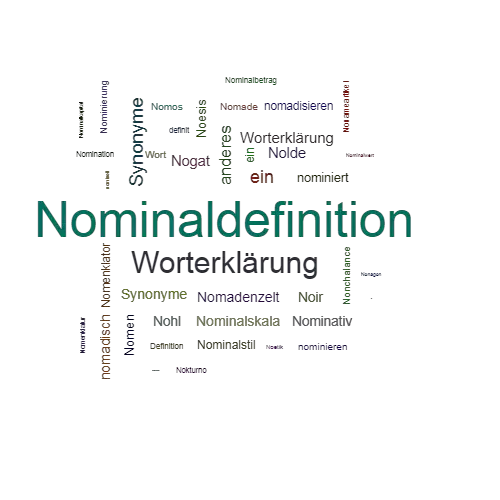 Ein anderes Wort für Nominaldefinition - Synonym Nominaldefinition