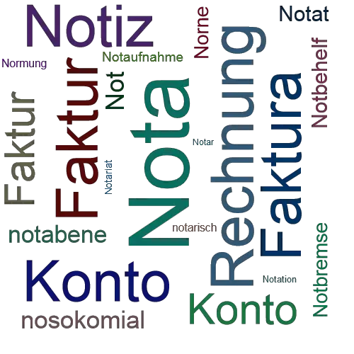 Ein anderes Wort für Nota - Synonym Nota