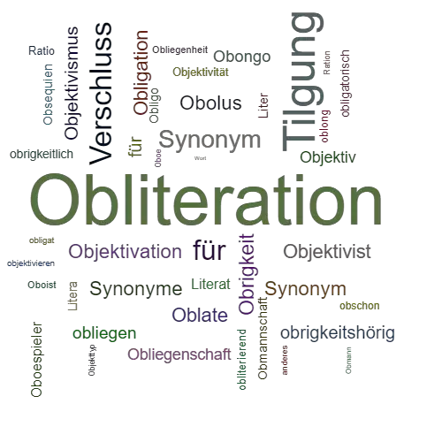 Ein anderes Wort für Obliteration - Synonym Obliteration