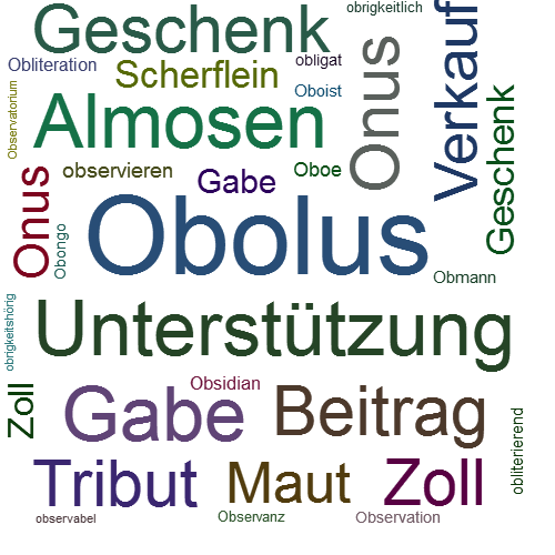 Ein anderes Wort für Obolus - Synonym Obolus