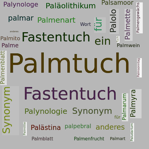 Ein anderes Wort für Palmtuch - Synonym Palmtuch