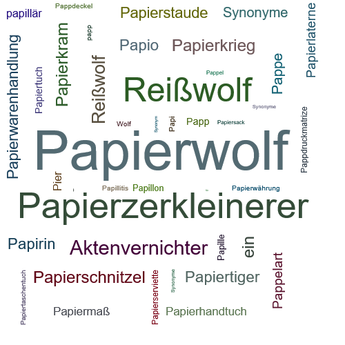 Ein anderes Wort für Papierwolf - Synonym Papierwolf