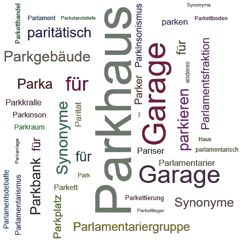 Ein anderes Wort für Parkhaus - Synonym Parkhaus