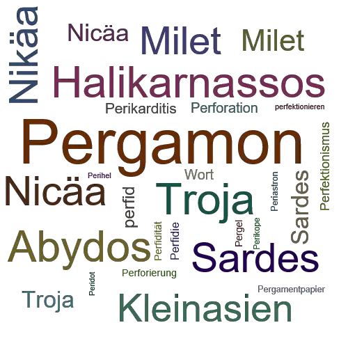 Ein anderes Wort für Pergamon - Synonym Pergamon