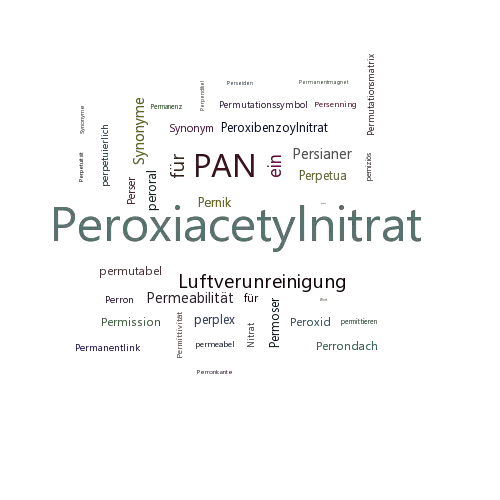Ein anderes Wort für Peroxiacetylnitrat - Synonym Peroxiacetylnitrat