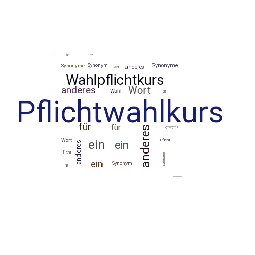 Ein anderes Wort für Pflichtwahlkurs - Synonym Pflichtwahlkurs