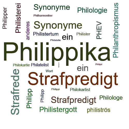 Ein anderes Wort für Philippika - Synonym Philippika