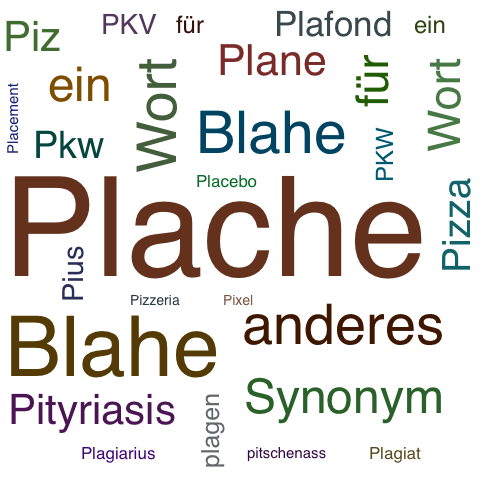 Ein anderes Wort für Plache - Synonym Plache
