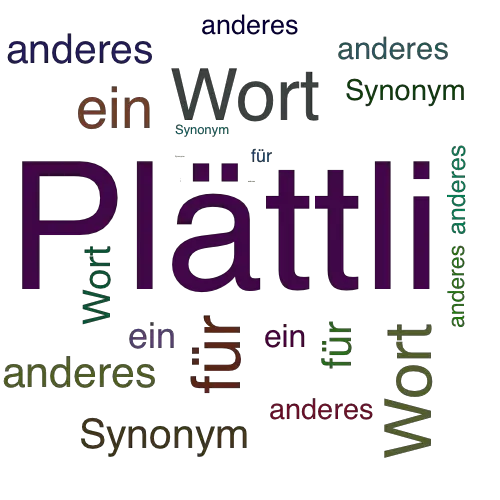 Ein anderes Wort für Plättli - Synonym Plättli