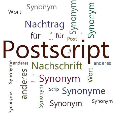 Ein anderes Wort für Postscript - Synonym Postscript