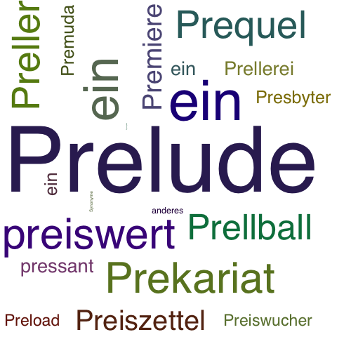 Ein anderes Wort für Preludium - Synonym Preludium