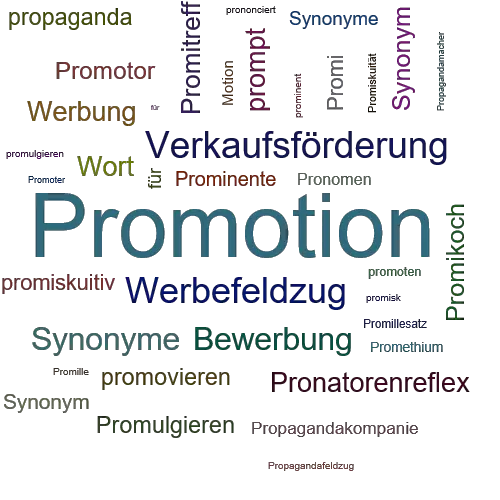 Ein anderes Wort für Promotion - Synonym Promotion