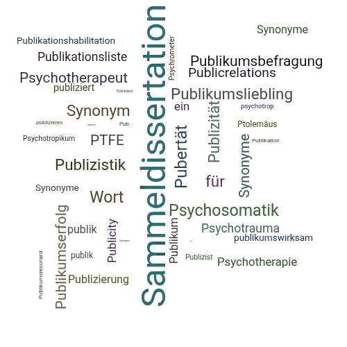 Ein anderes Wort für Publikationsdissertation - Synonym Publikationsdissertation