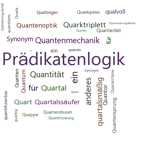 Ein anderes Wort für Quantorenlogik - Synonym Quantorenlogik