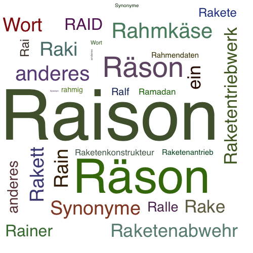 Ein anderes Wort für Raison - Synonym Raison
