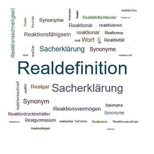 Ein anderes Wort für Realdefinition - Synonym Realdefinition