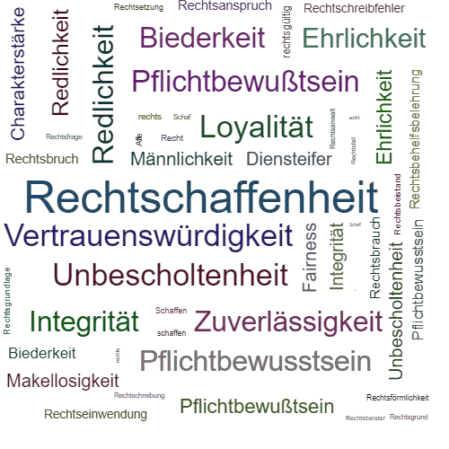 Ein anderes Wort für Rechtschaffenheit - Synonym Rechtschaffenheit