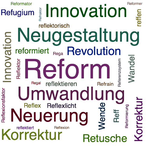 Ein anderes Wort für Reform - Synonym Reform