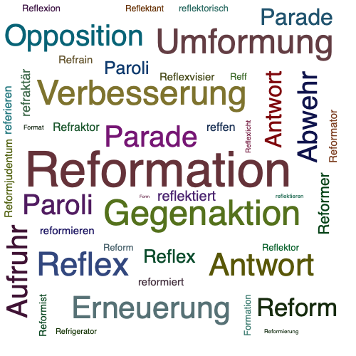 Ein anderes Wort für Reformation - Synonym Reformation