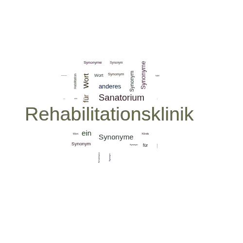 Ein anderes Wort für Rehabilitationsklinik - Synonym Rehabilitationsklinik