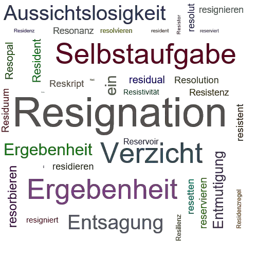 Ein anderes Wort für Resignation - Synonym Resignation