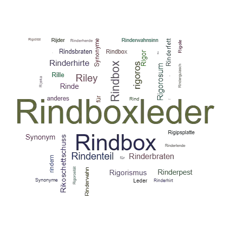 Ein anderes Wort für Rindboxleder - Synonym Rindboxleder