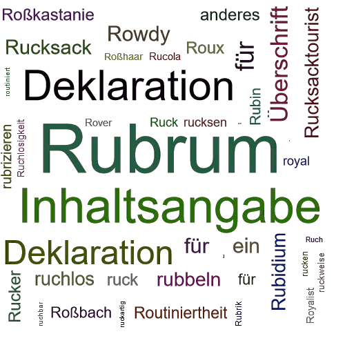 Ein anderes Wort für Rubrum - Synonym Rubrum