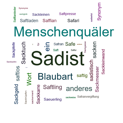 Ein anderes Wort für Sadist - Synonym Sadist