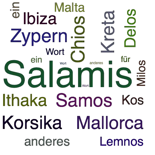 Ein anderes Wort für Salamis - Synonym Salamis