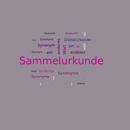 Ein anderes Wort für Sammelurkunde - Synonym Sammelurkunde