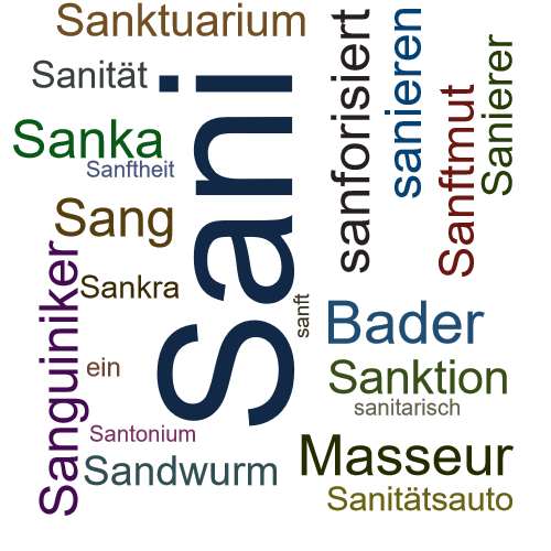 Ein anderes Wort für Sani - Synonym Sani