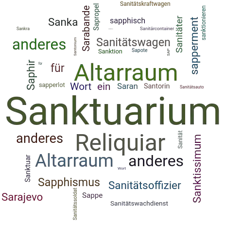 Ein anderes Wort für Sanktuarium - Synonym Sanktuarium