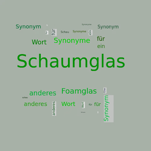 Ein anderes Wort für Schaumglas - Synonym Schaumglas