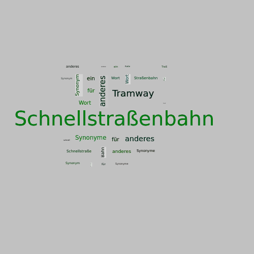 Ein anderes Wort für Schnellstraßenbahn - Synonym Schnellstraßenbahn