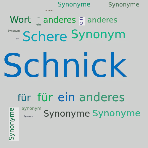 Ein anderes Wort für Schnick - Synonym Schnick