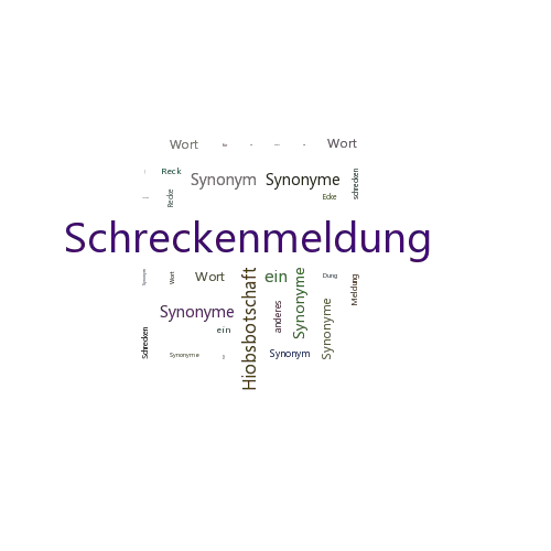 Ein anderes Wort für Schreckenmeldung - Synonym Schreckenmeldung